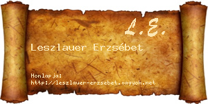 Leszlauer Erzsébet névjegykártya